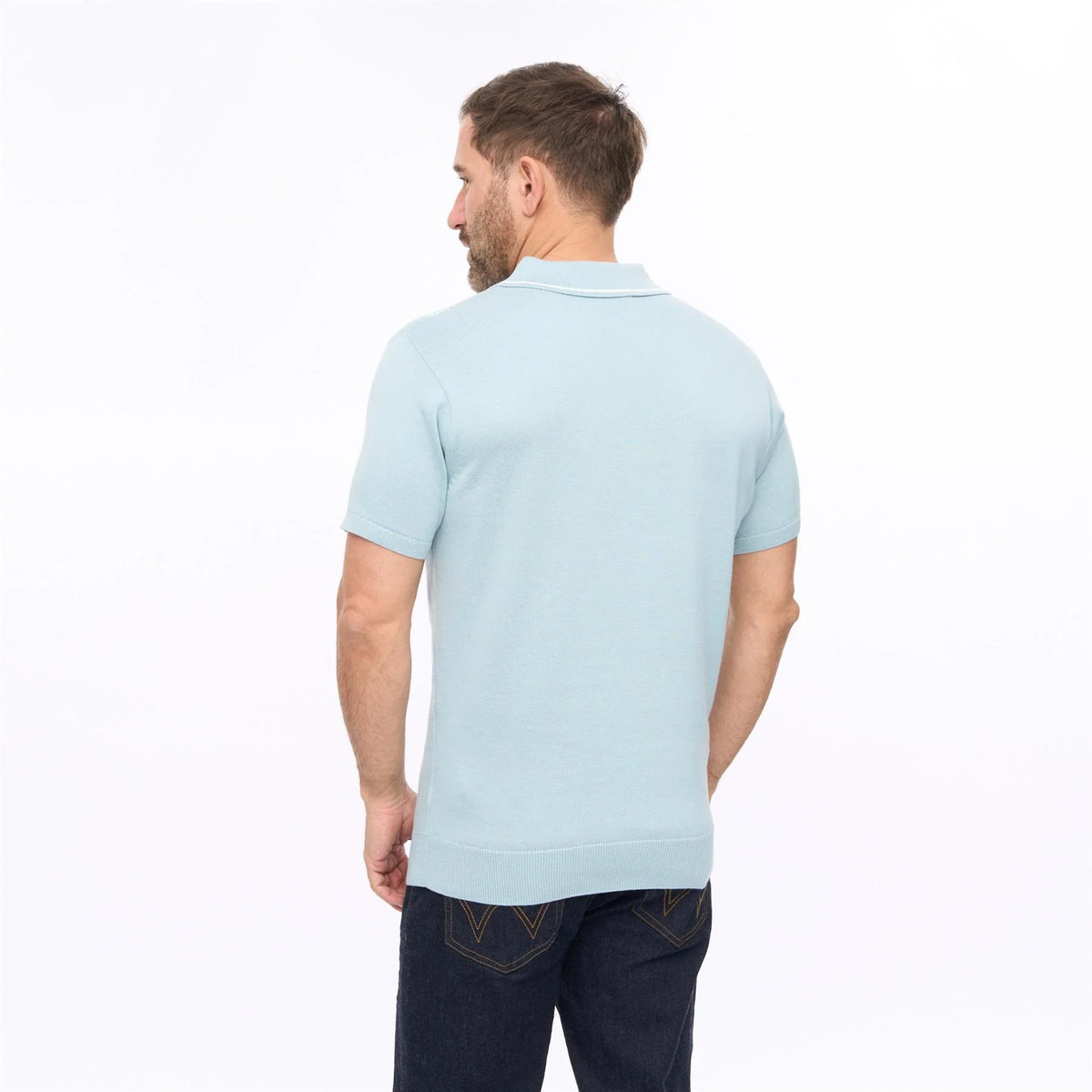 Gabicci short sleeve mint green knitted polo