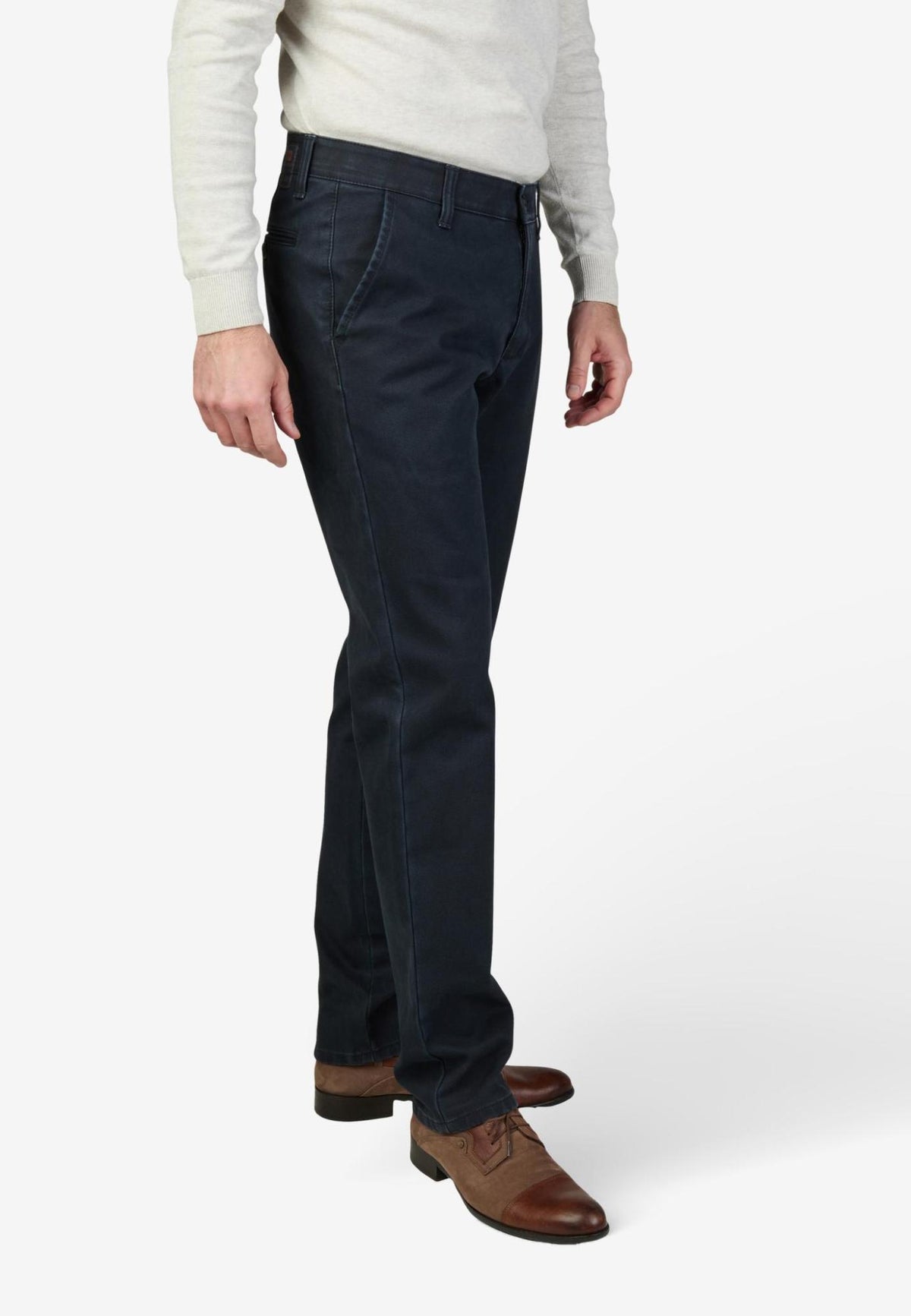 Club Of Comfort navy thermal lined cotton trusers