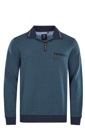 Hajo blue long sleeve polo sweahirt