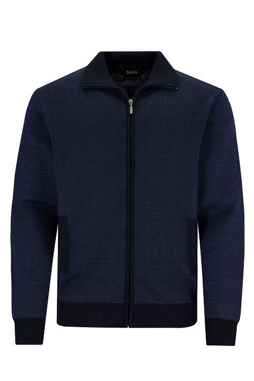 Hajo navy zipped cardigan