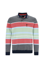 Load image into Gallery viewer, Hajo light green, red and dark grey polo sweatshirt
