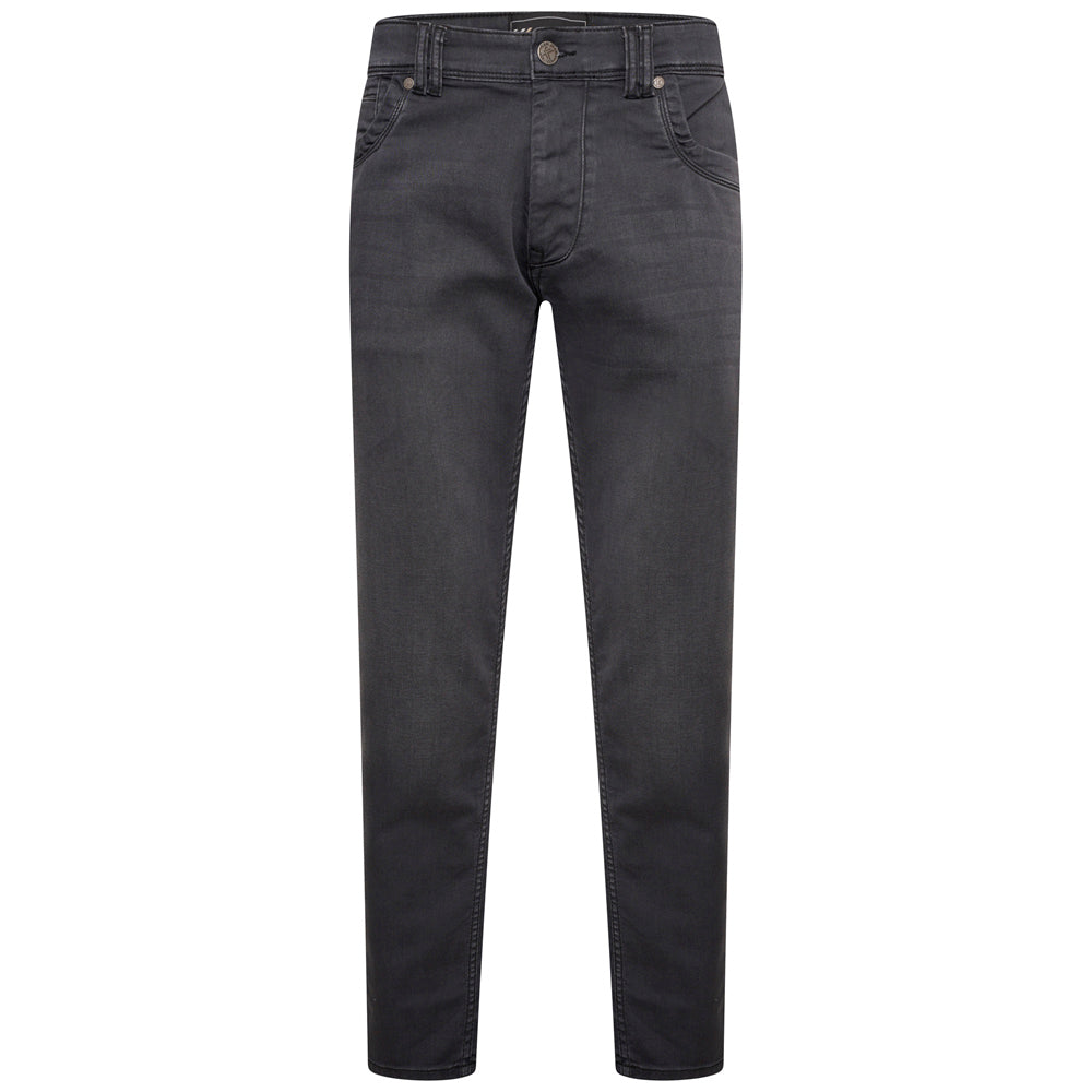 Kam dark grey knitted denim jeans