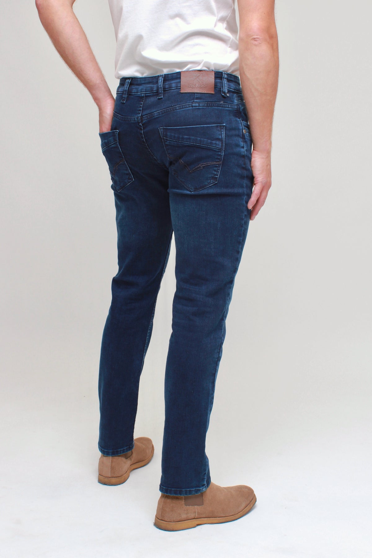 Kam navy knitted denim jeans