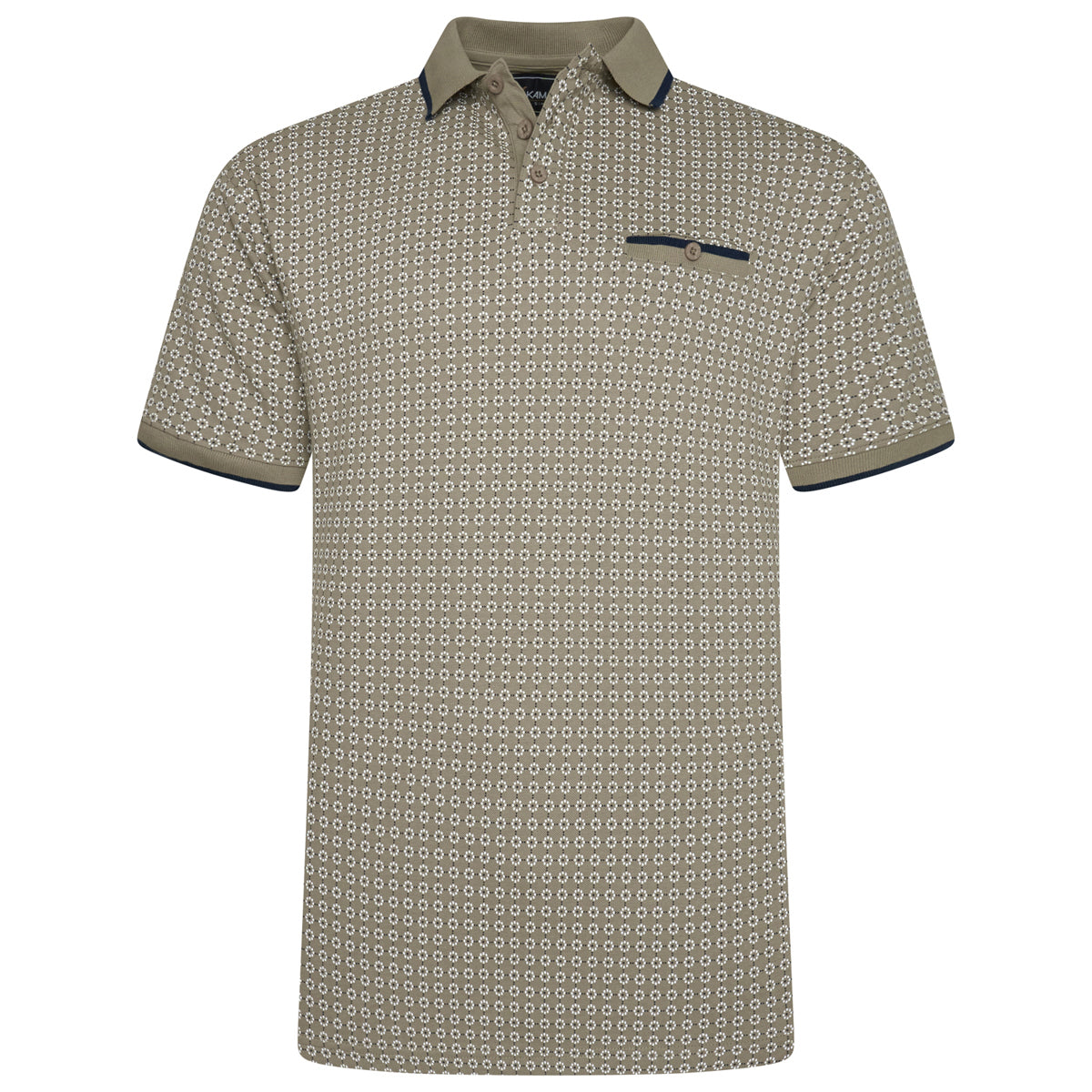 Kam light green pique polo