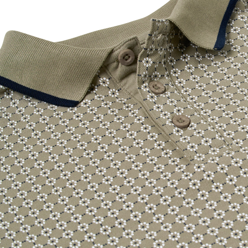 Kam light green pique polo