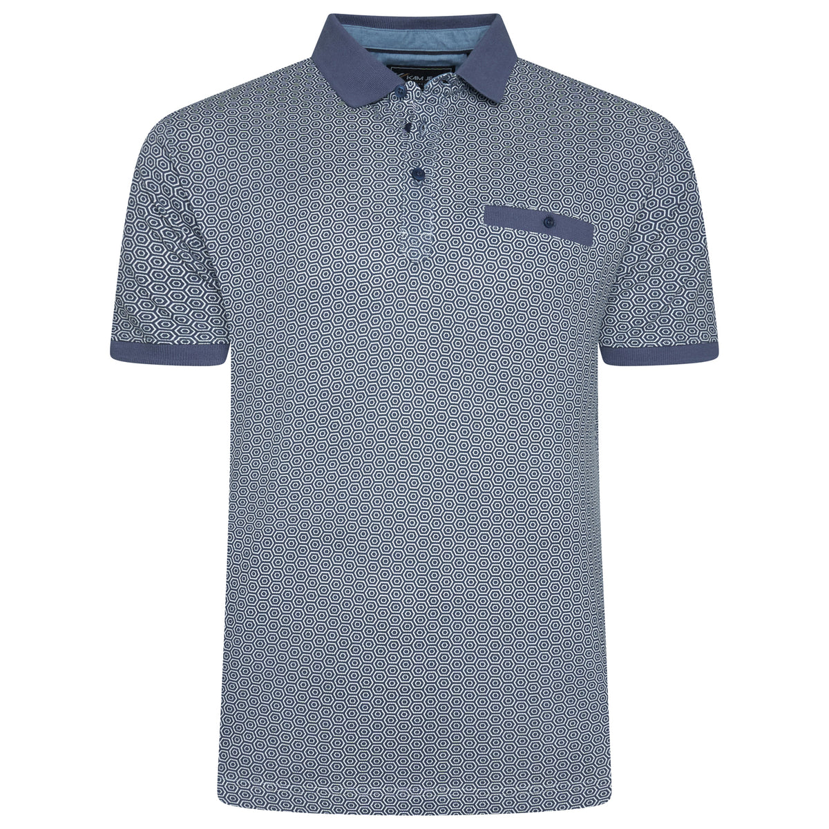Kam blue pique polo