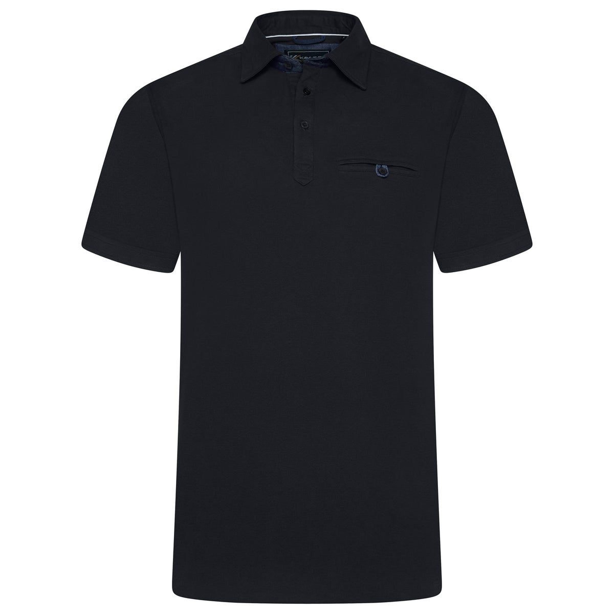 Kam black pique polo