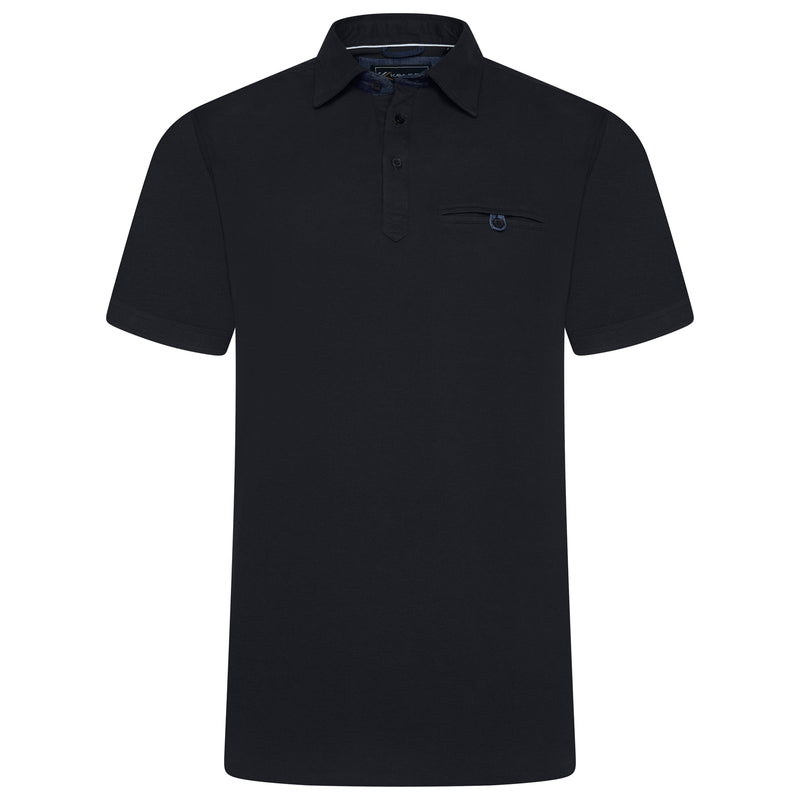 Kam black pique polo