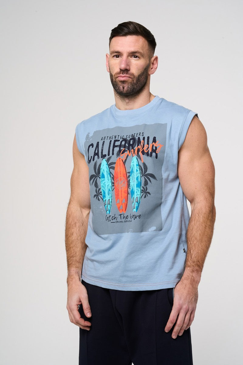Kam blue muscle top tee