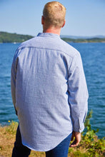 Load image into Gallery viewer, Lee Valley grey striped grandad shirt
