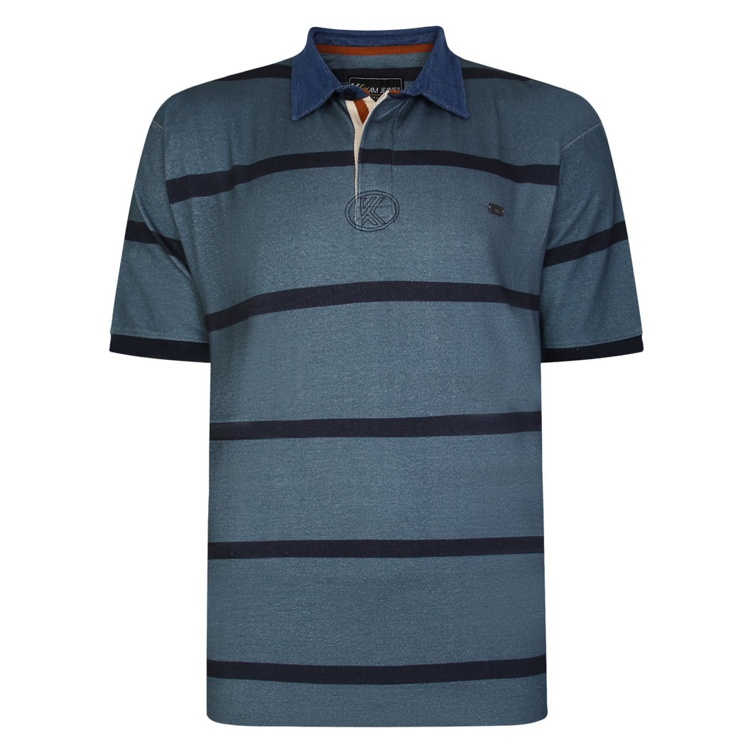 Kam blue rugby polo