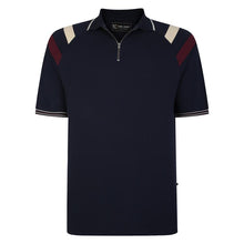 Load image into Gallery viewer, Kam navy zip opening pique polo
