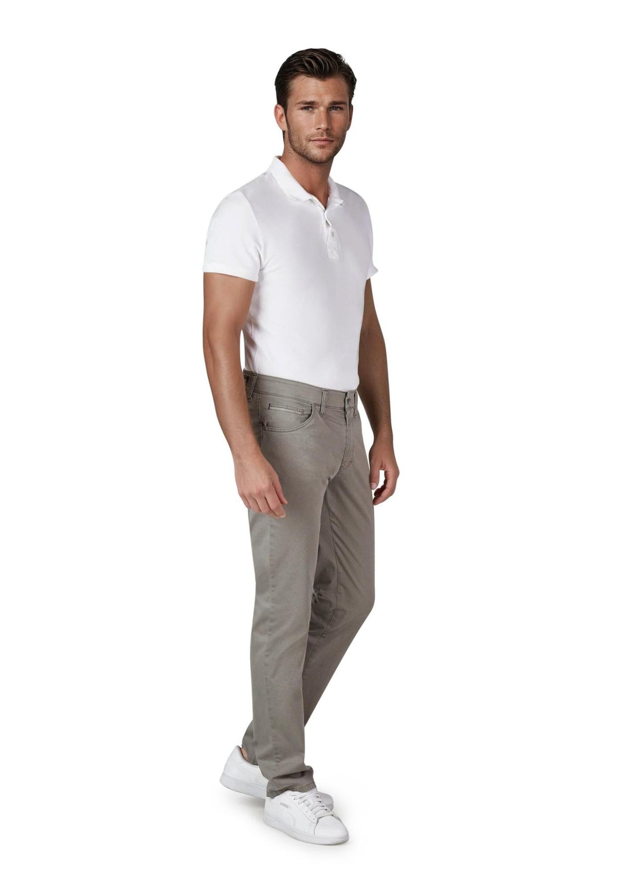 Club Of Comfort Marvin beige cotton trousers