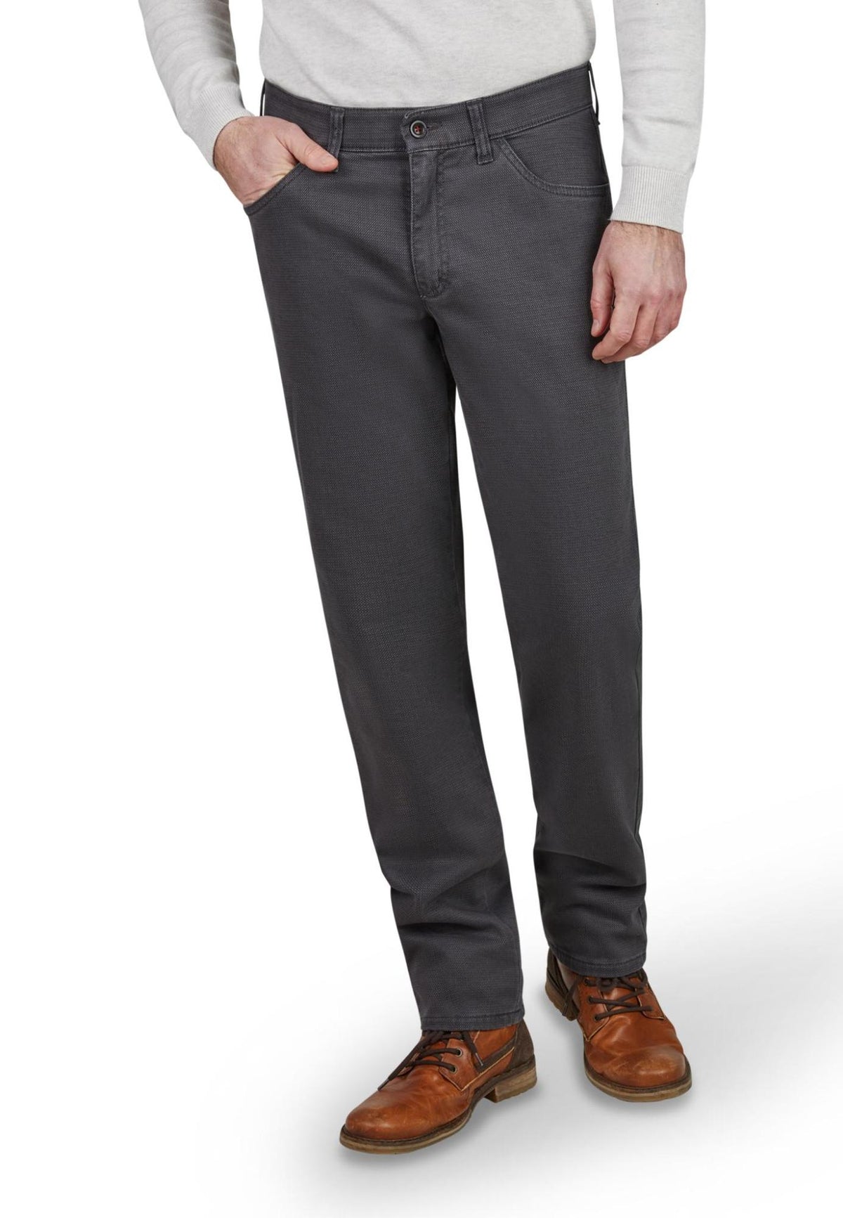 Club Of Comfort grey thermal lined cotton trousers