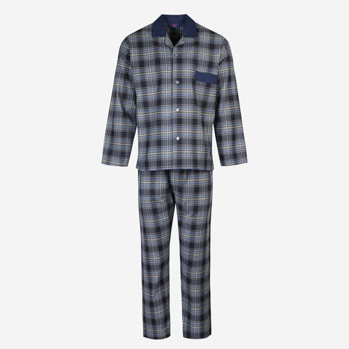 Somax navy check pyjamas 100% cotton