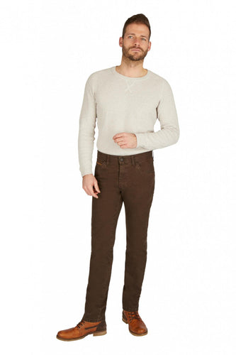 Club Of Comfort 5 pocket brown cotton trousers