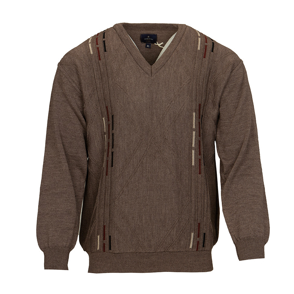 Deer Park beige v-neck jumper