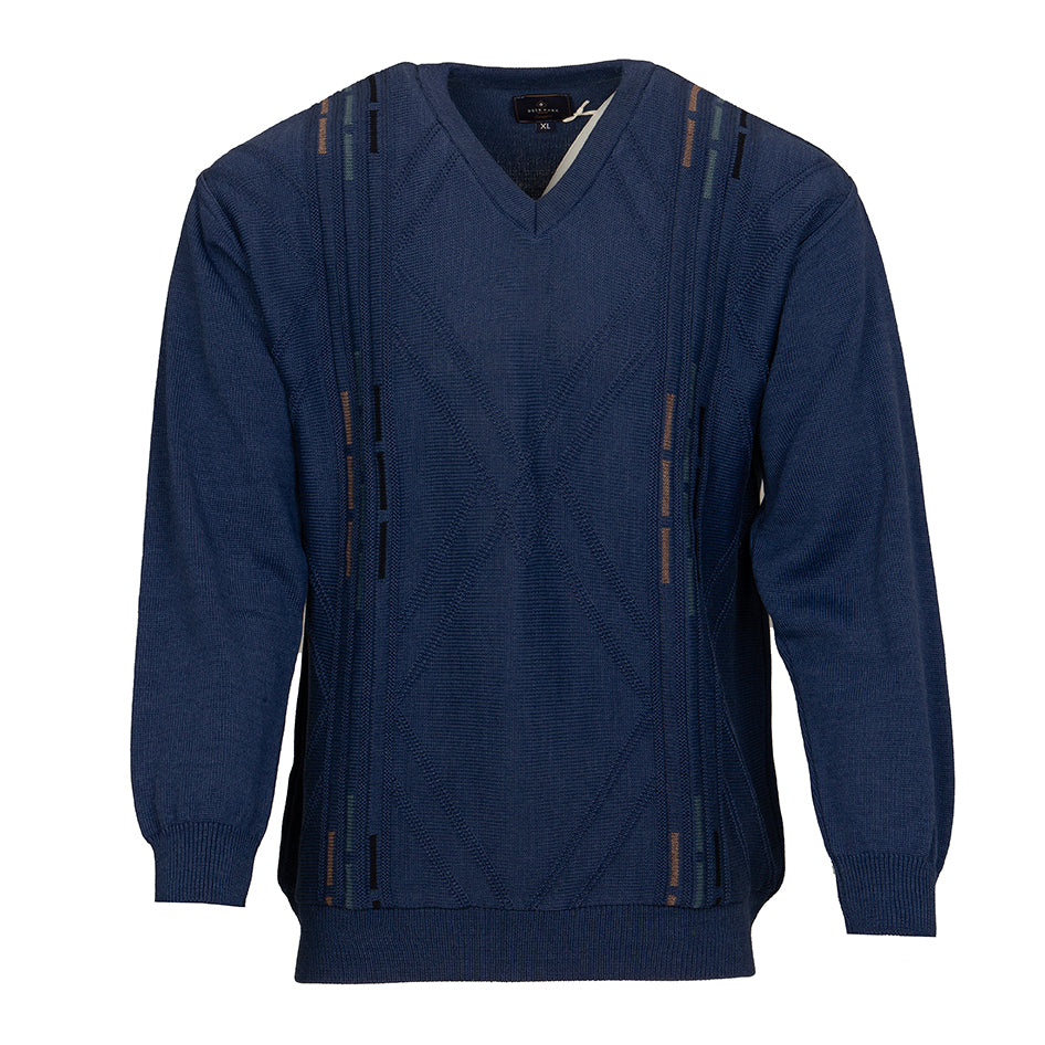 Deer Park blue v-neck jumper