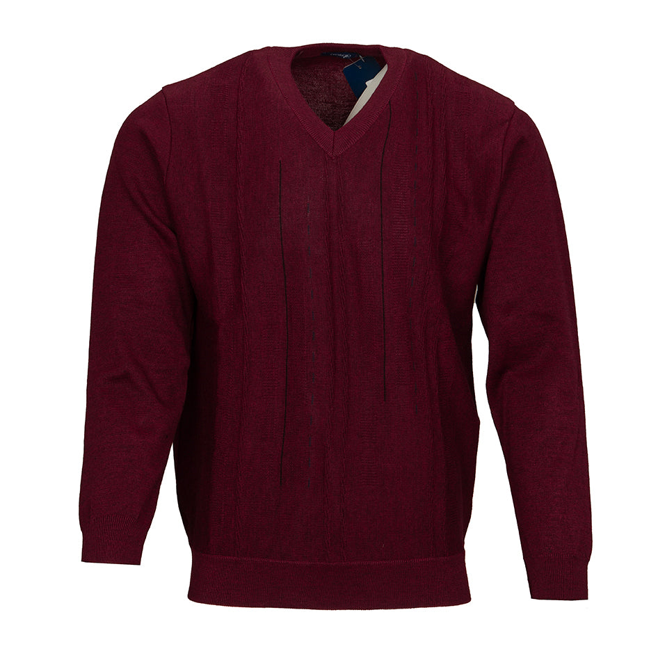 Storgio red v-neck jumper