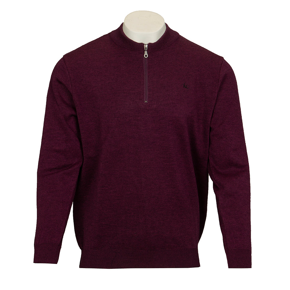 Storgio 1/4 zip wine jumper