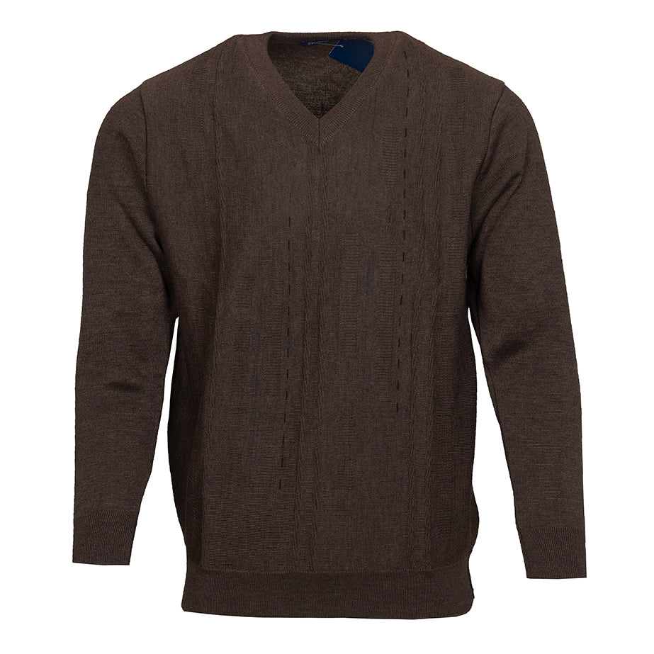 Storgio brown v-neck jumper