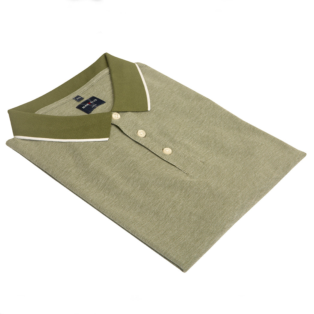 Marvelis green pique polo 100% cotton