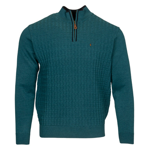 Gabicci teal green 1/4 zip sweater