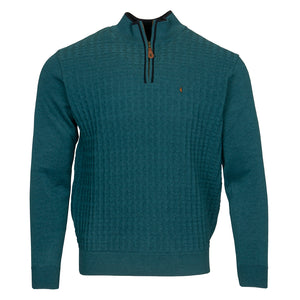 Gabicci 1/4 zip teal green sweater