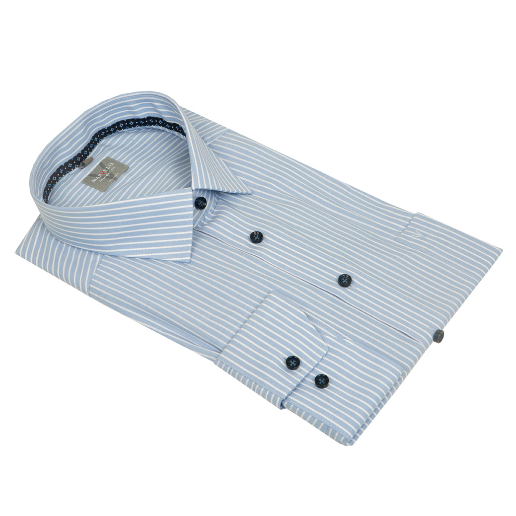 Marvelis light blue striped shirt