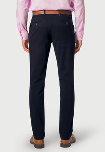 Brook Taverner navy cotton trousers