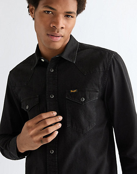 Wrangler black denim shirt
