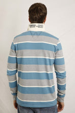 Load image into Gallery viewer, Weird Fish blue and grey striped rugby top
