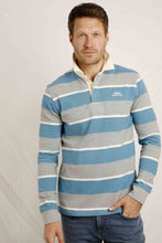 Load image into Gallery viewer, Weird Fish blue and grey striped rugby top
