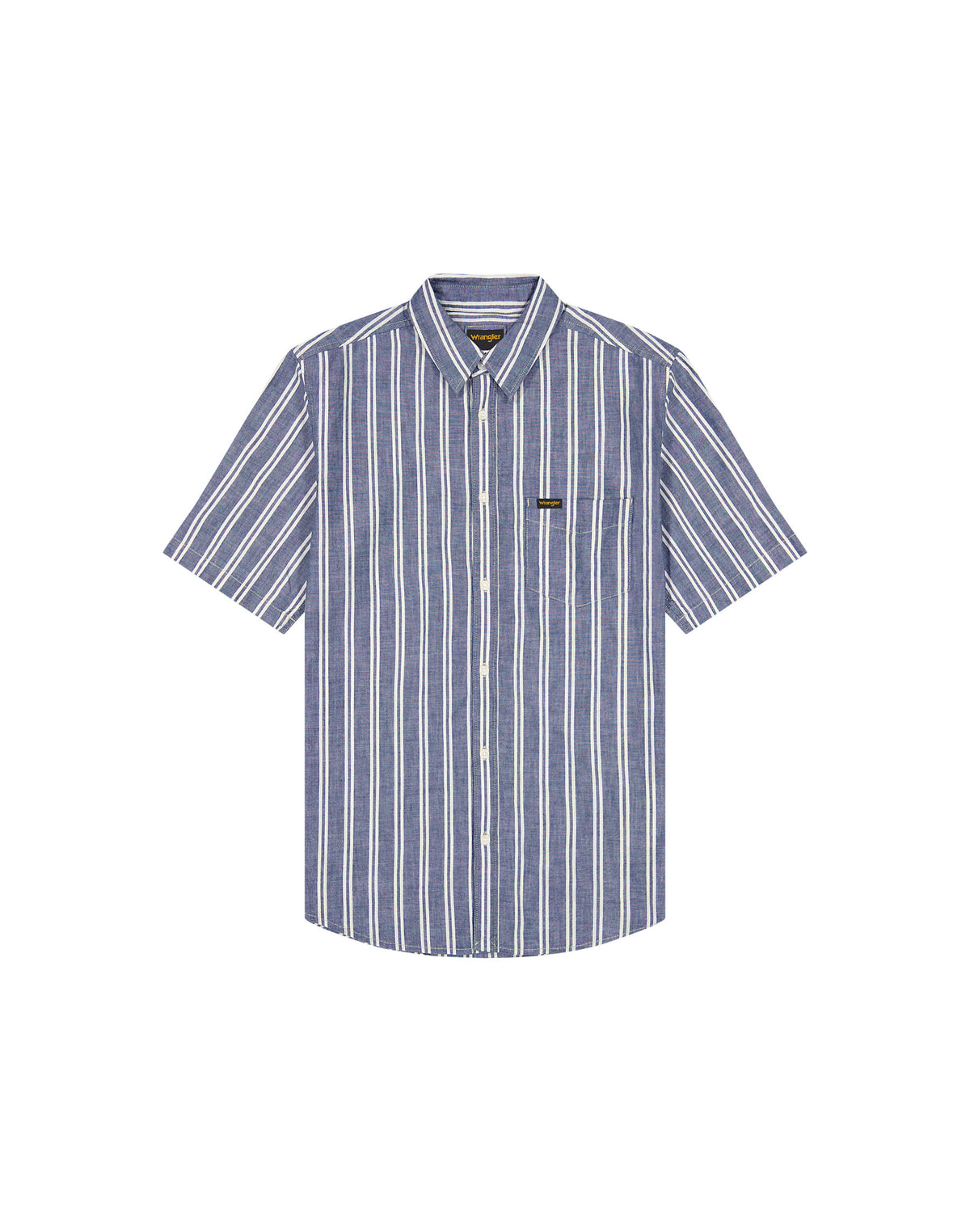 Wrangler navy striped short sleeved shirt