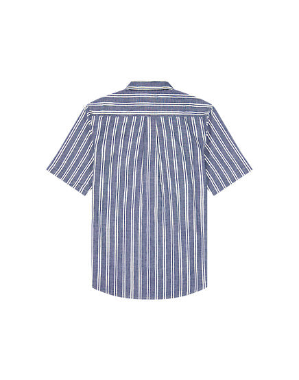 Wrangler navy striped short sleeve shirt