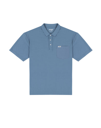 Wrangler blue pique polo