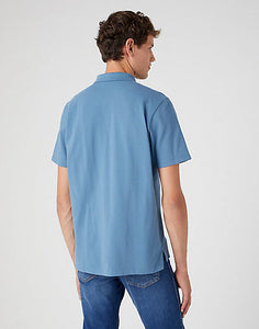 Wrangler blue pique polo