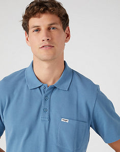 Wrangler blue pique polo