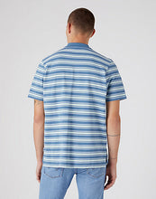 Load image into Gallery viewer, Wrangler blue striped pique polo
