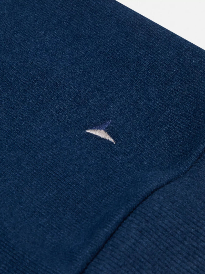 Drifter dark blue long sleeve polo sweatshirt