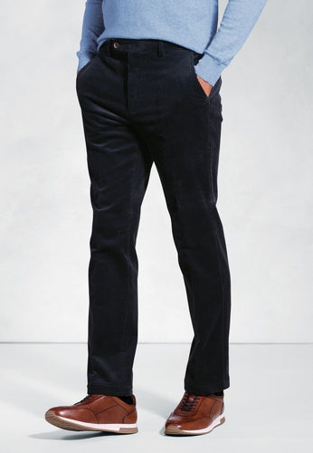 Brook Taverner navy corduroy trousers