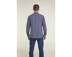 Double Two blue check shirt