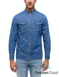 Mustang mid blue denim shirt