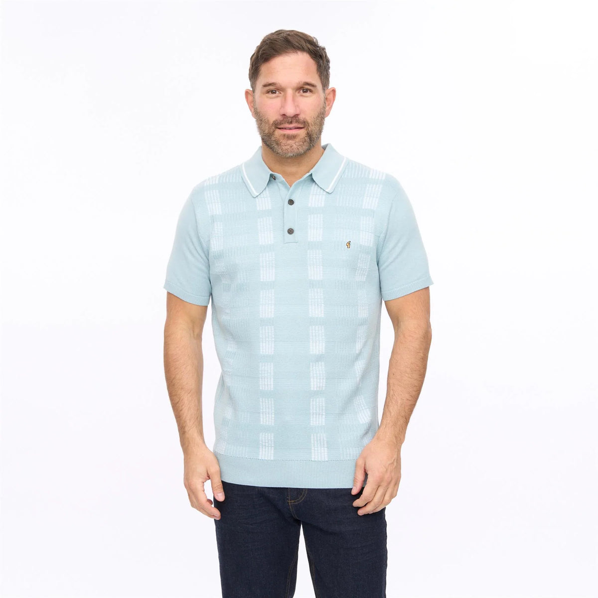 Gabicci light green short sleeve knitted polo