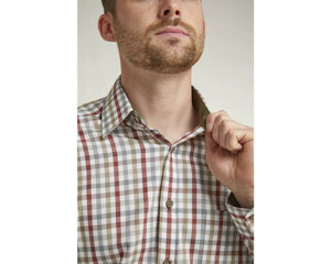 Double Two beige tatersall check shirt