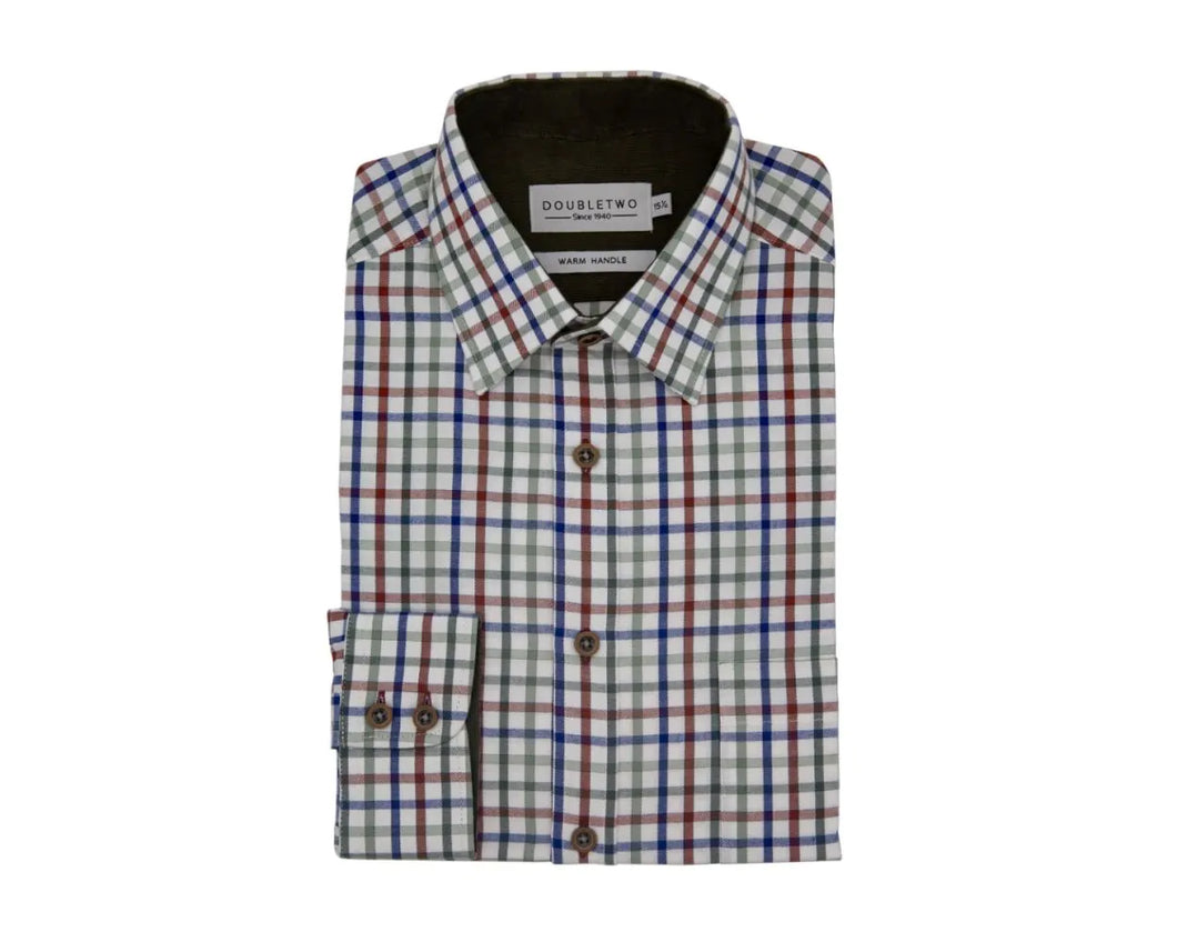 Double Two green tattersall check shirt