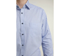 Double Two blue striped shirt
