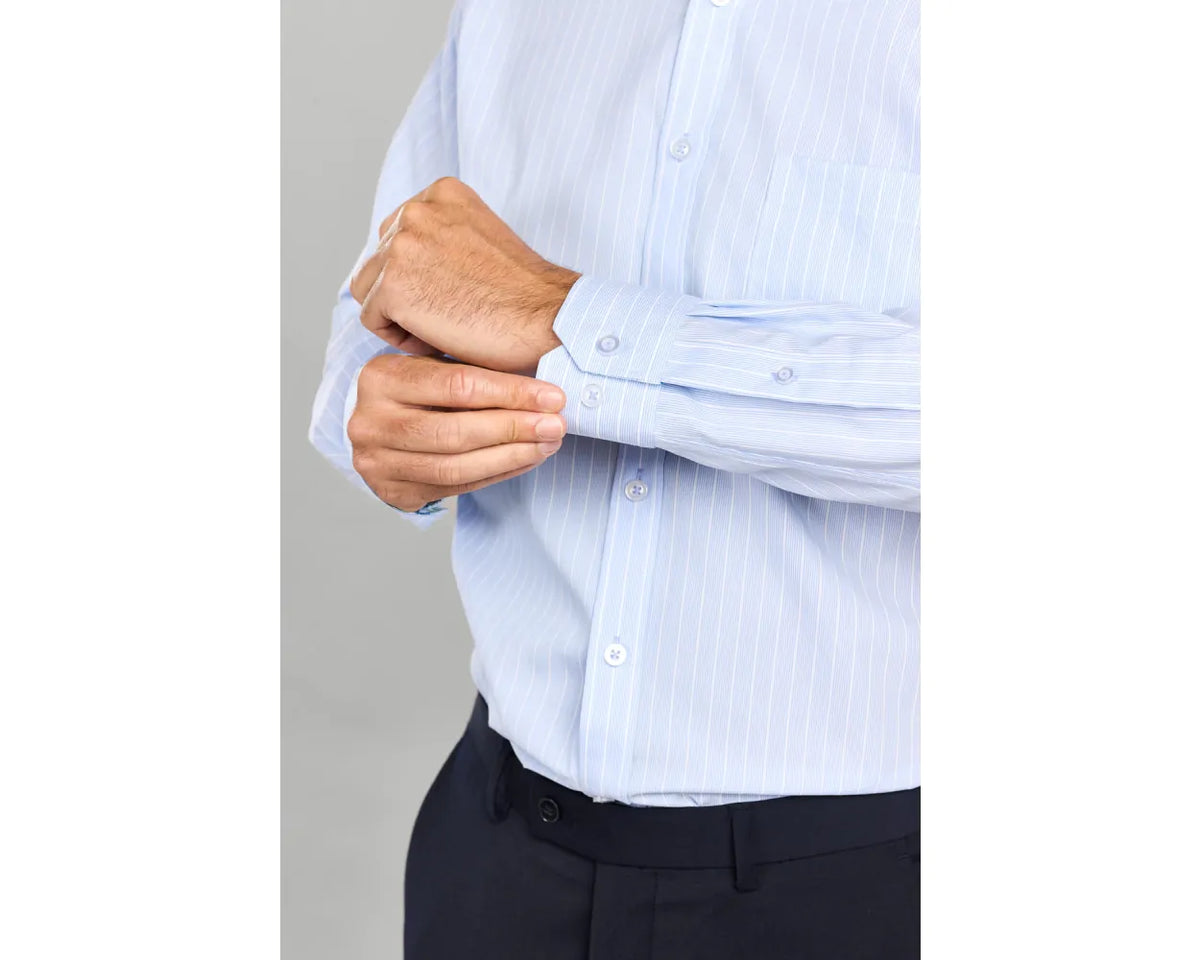 Paradigm blue striped long sleeve shirt
