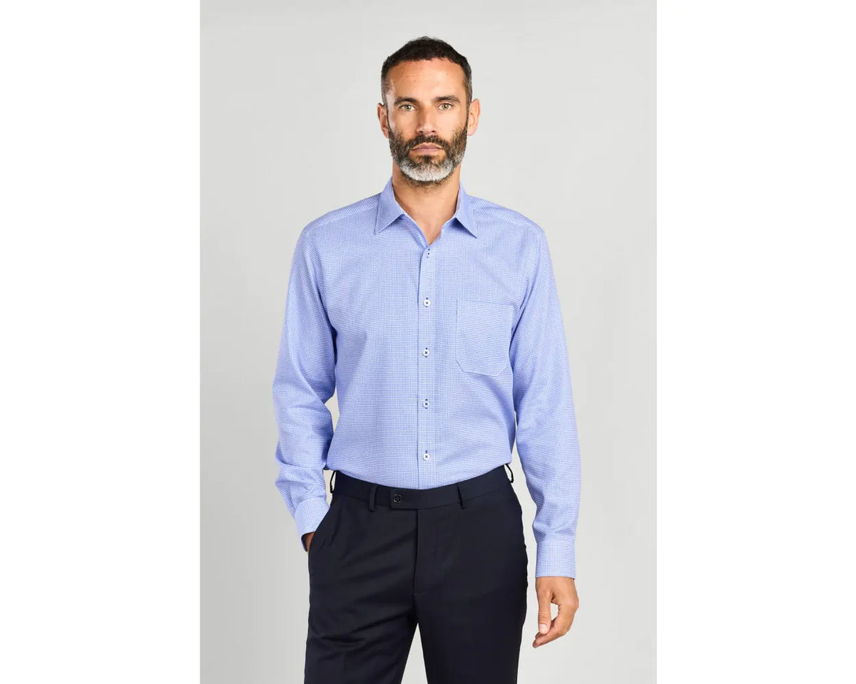 Paradigm blue check suit shirt