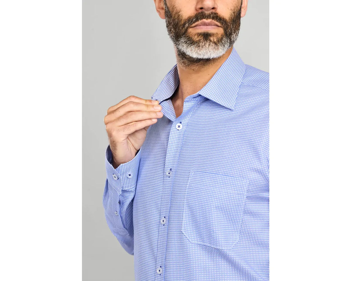 Paradigm blue check long sleeve shirt